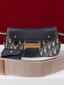 Dior original cotton&calfskin small streetchic bag M3913 blue