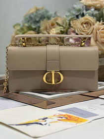 Dior original calfskin 30 montaigne top handle bag M9601 apricot