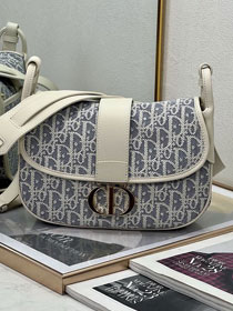 Dior original cotton 30 montaigne flap bag M9205 blue