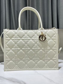 Dior original calfskin medium book tote bag M1324 white