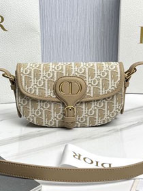 Dior original cotton mini bobby east-west bag S5713 natural