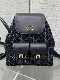 Dior original tweed medium caro backpack M6301 black