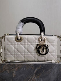 Dior original lambskin medium lady D-joy bag M0540 white&black