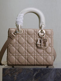 Dior original lambskin small my dior bag M0538 beige&white