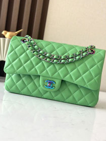 CC original iridescent lambskin medium flap bag A01112 green
