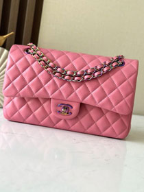 CC original iridescent lambskin medium flap bag A01112 pink&yellow