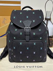 Louis vuitton original denim montsouris backpack M14135 black