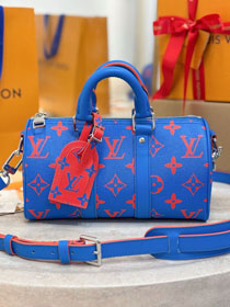 Louis vuitton original monogram canvas keepall 25 M14989 blue