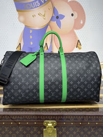 Louis vuitton original monogram eclipse keepall 55 M15253 green