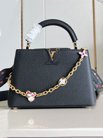 Louis vuitton original calfskin capucines BB handbag M11343 black