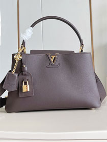 Louis vuitton original calfskin capucines MM souple M12927 chocolate