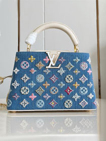 Louis vuitton original denim capucines BB handbag M25471 white