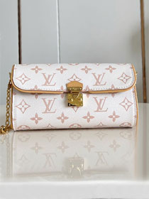 Louis vuitton original monogram canvas wallet on chain Ivy M26583 white