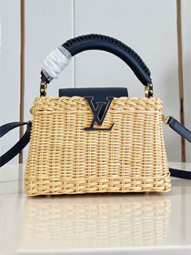Louis vuitton original rattan capucines mini M24976 navy blue