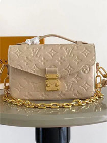 Louis vuitton original calfskin pochette metis east west handbag M14322 dune