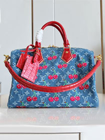 Louis vuitton original denim speedy soft 30 M87627 blue	