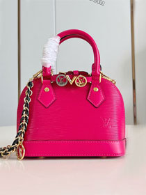 Louis vuitton original epi leather nano alma M14339 rose red