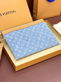 Louis vuitton original denim pochette to-go M81569 blue