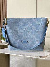 Louis vuitton original denim vagabond hobo bag N00202 blue
