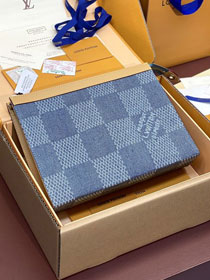 Louis vuitton original denim voyage pochette M61692 blue