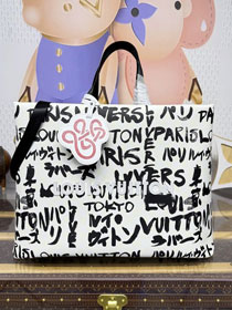 Louis vuitton origianl canvas shopper bag N40797 white