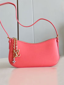 Louis vuitton original calfskin pochette LV bloom M25525 rose red