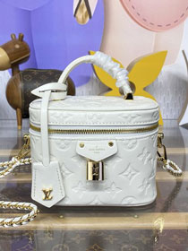 Louis vuitton original lambskin vanity chain pouch M28219 white
