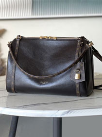 Louis vuitton original shiny calfskin express travel MM M26359 dark brown