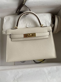 Hermes original chevre mini kelly 19 bag KG0019 nata