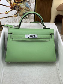 Hermes original chevre mini kelly 19 bag KG0019 vert criquet
