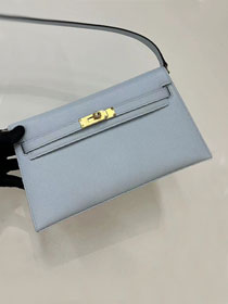 Hermes original madame leather kelly elan KE0028 blue pale