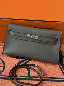 Hermes original madame leather kelly elan KE0028 grey etain