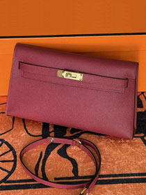 Hermes original madame leather kelly elan KE0028 rouge grenat