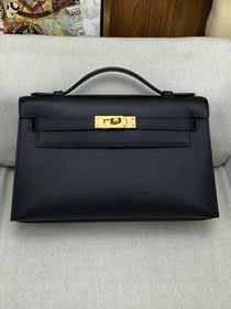 Hermes original swift leather mini kelly 22 clutch K0012 black