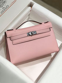 Hermes original swift leather mini kelly 22 clutch K0012 rose confetti