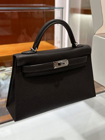 Hermes original epsom leather mini kelly 19 bag K0019 ebene