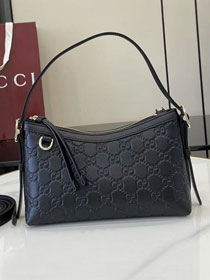 GG original calfskin emblem small shoulder bag 847450 black