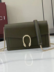 GG original calfskin dionysus wallet on chain 837373 green