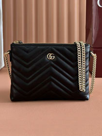 GG original calfskin marmont chain pouch 837742 black