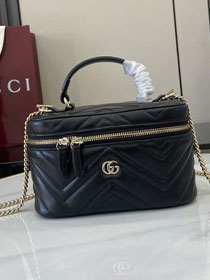 GG original calfskin marmont mini vanity bag 837455 black