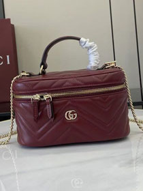 GG original calfskin marmont mini vanity bag 837455 bordeaux