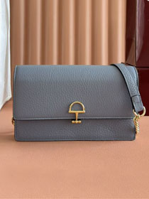 GG original calfskin softbit wallet on chain 837373-2 light blue