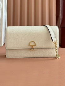 GG original calfskin softbit wallet on chain 837373-2 white