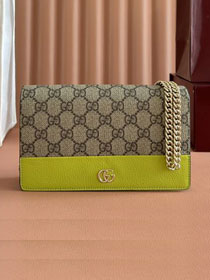 GG original fabric marmont wallet on chain 497985 green