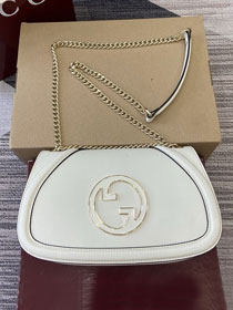 GG original calfskin blondie medium shoulder bag 815715 white