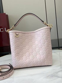 GG original calfskin emblem mini bucket bag 815118 light pink