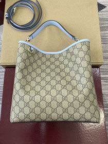 GG original fabric emblem medium bucket bag 815103 blue