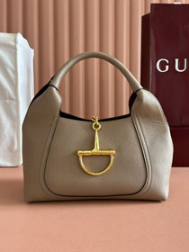 GG original calfskin softbit medium top handle bag 837467 taupe
