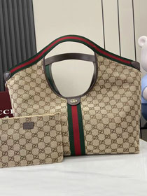 GG original canvas giglio large tote bag 853971 brown