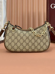 GG original fabric emblem small shoulder bag 847447 brown